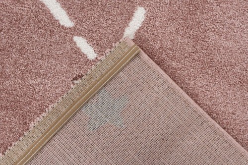 Spód różówego dywanu dziecięcego 3d gwiazdki Lalee Kids Happy HAP 305