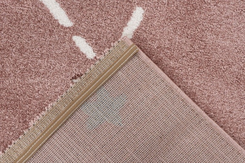 Spód różówego dywanu dziecięcego 3d gwiazdki Lalee Kids Happy HAP 305