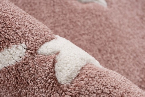 Runo różówego dywanu dziecięcego 3d gwiazdki Lalee Kids Happy HAP 305