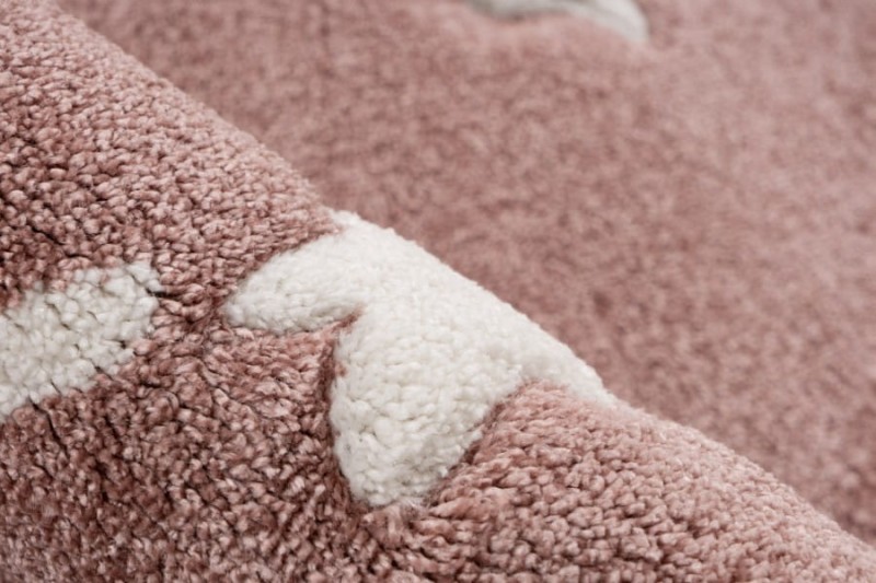 Runo różówego dywanu dziecięcego 3d gwiazdki Lalee Kids Happy HAP 305