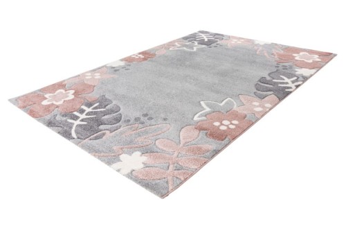 Rzut z boku na dywan dziecięcy 3d w kwiaty Lalee Kids Happy HAP 307 multi