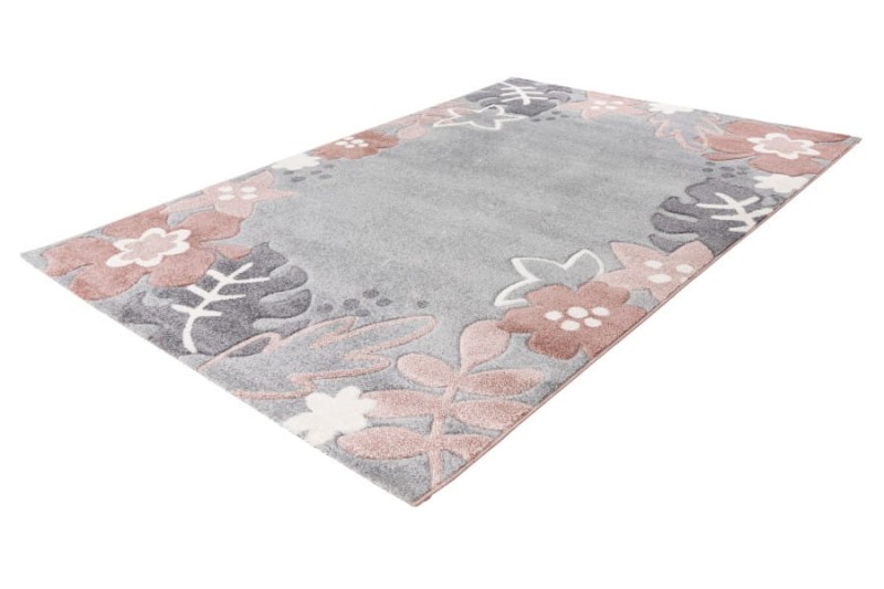 Rzut z boku na dywan dziecięcy 3d w kwiaty Lalee Kids Happy HAP 307 multi