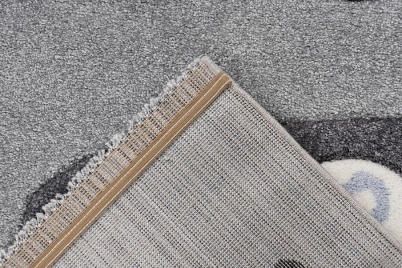 Spód szarego dywanu dziecięcego 3d auta Lalee Kids Happy HAP 309