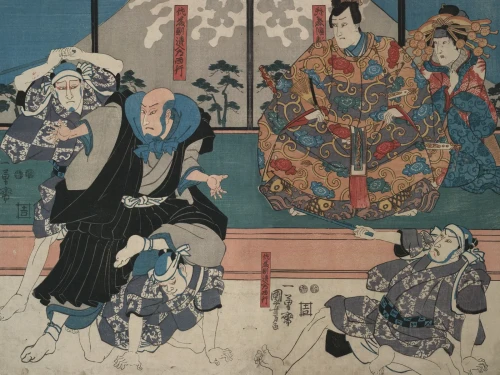 Mural w stylu japońskim Zen Warriors.webp