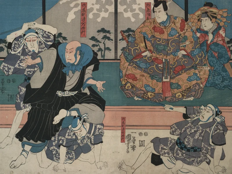 Mural w stylu japońskim Zen Warriors.webp