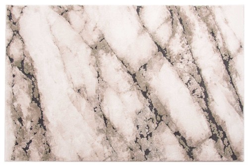 Rzut z boku dywanu nowoczesnego Dywilan Nero 1/A2787A zielono-kremowy