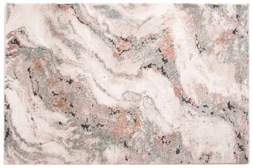 Rzut z boku dywanu nowoczesnego Dywilan Nero 5/A2967A pomarańczowo-kremowy