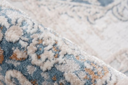 Runo niebieskiego dywanu tradycyjnego vintage Lalee Pierre Cardin Paris PRS 504