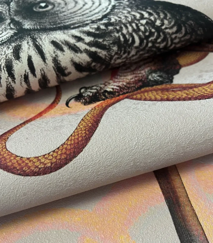 Tapeta Pink Owls detal.webp