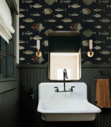 Tapeta retro do łazienki Under the Sea .webp