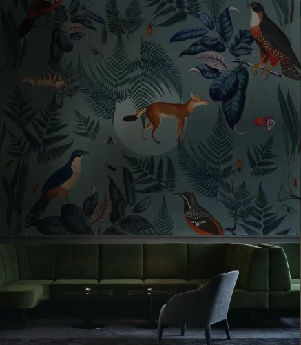 Tapeta do hotelu Turquoise Fern.webp
