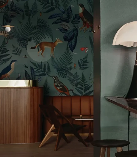 Tapeta do lobby hotelowego Turquoise Fern.webp