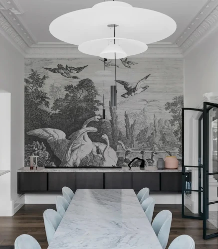 Tapeta do jadalni mural Black Swans.webp