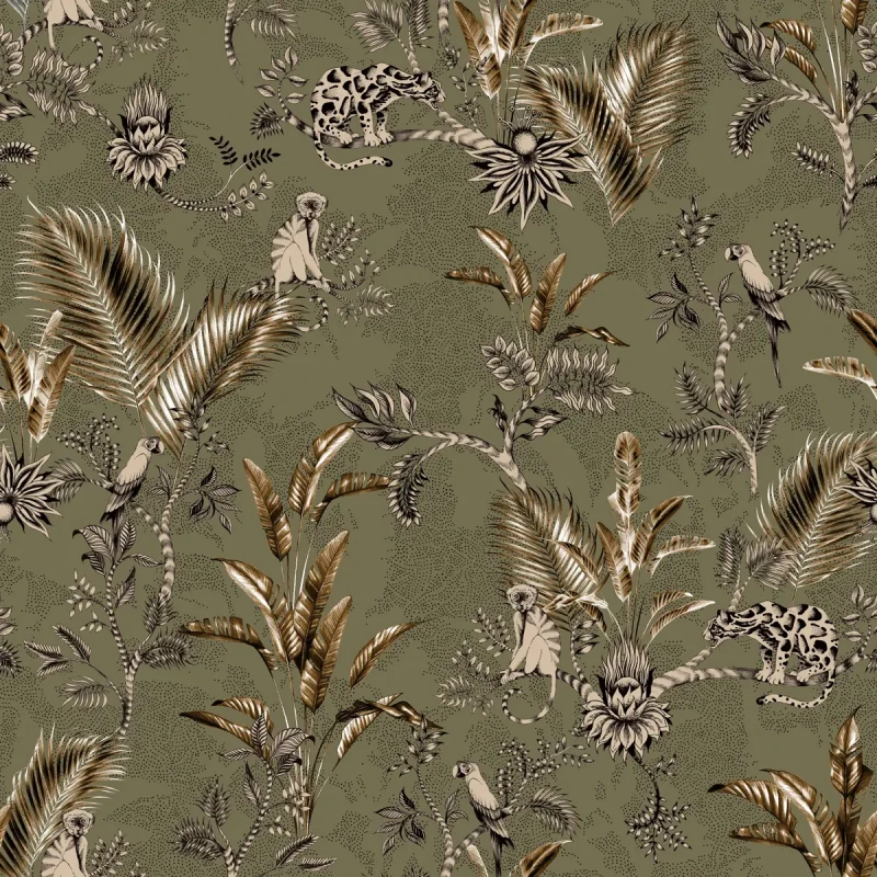 Tapeta botaniczna Jungle Team.webp