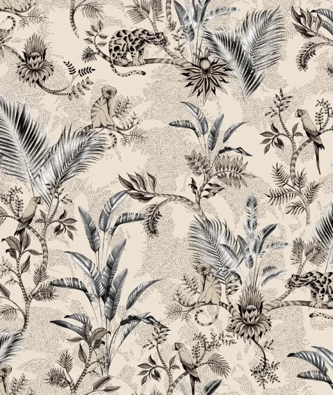 Tapeta Jungle Team Beige.webp
