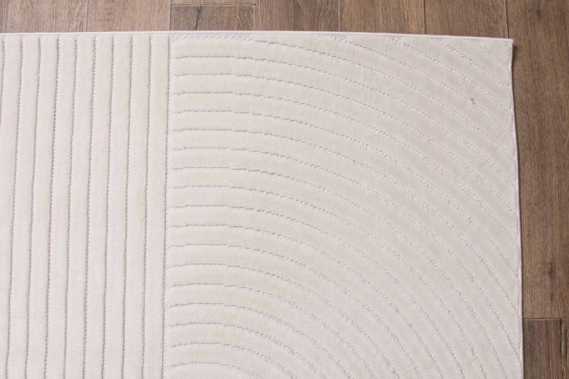Zbliżenie dywanu art deco 3d Dywilan Juno 6 D801AW cream