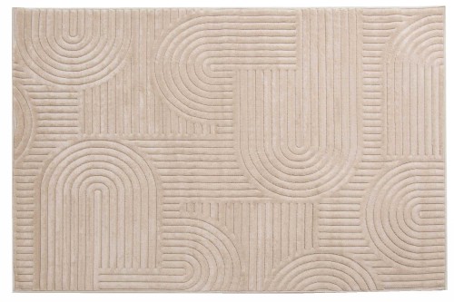 Rzut z boku dywanu art deco 3d Dywilan Juno 7 G267AP beige