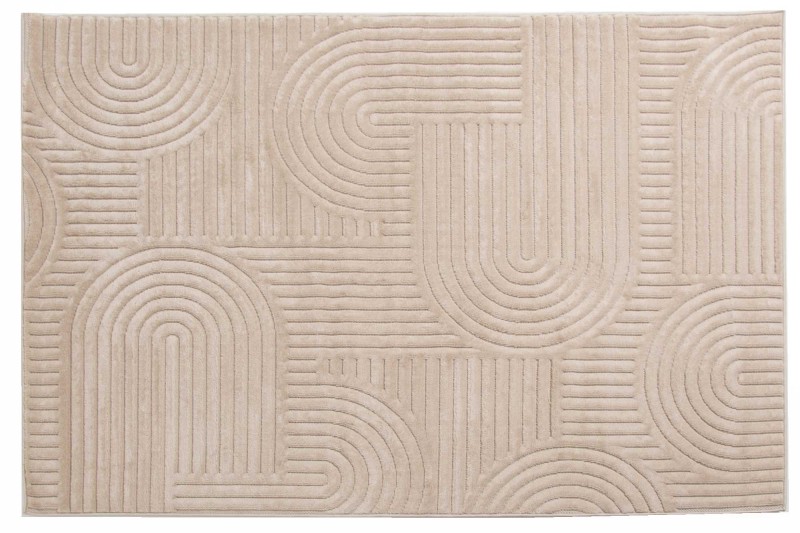 Rzut z boku dywanu art deco 3d Dywilan Juno 7 G267AP beige