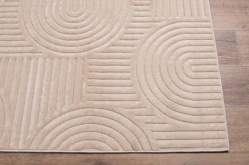 Zbliżenie dywanu art deco 3d Dywilan Juno 7 G267AP beige