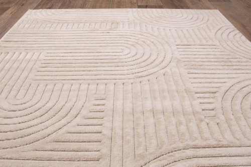 Rzut z góry dywanu art deco 3d Dywilan Juno 7 G267AP beige