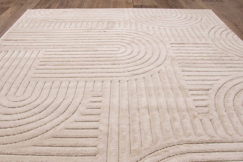 Rzut z góry dywanu art deco 3d Dywilan Juno 7 G267AP beige