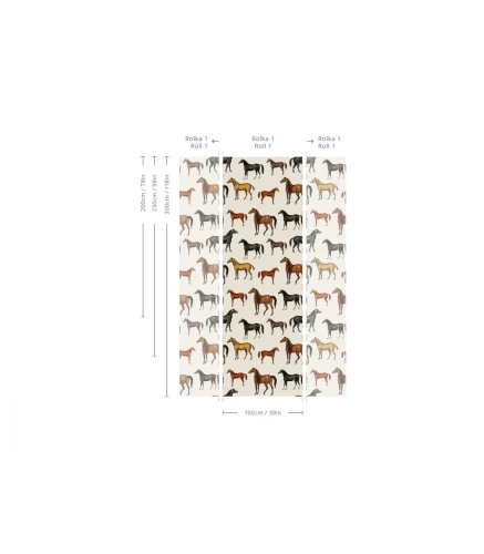 Wymiary tapety Horses Beige.webp