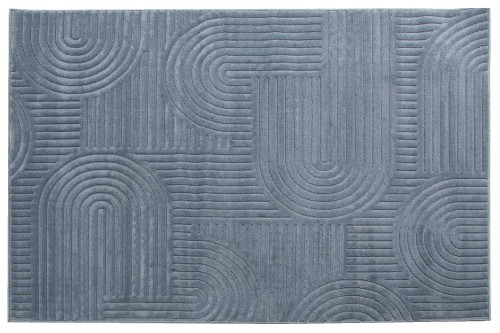 Rzut z boku dywanu art deco 3d Dywilan Juno 7 G267AZ denim