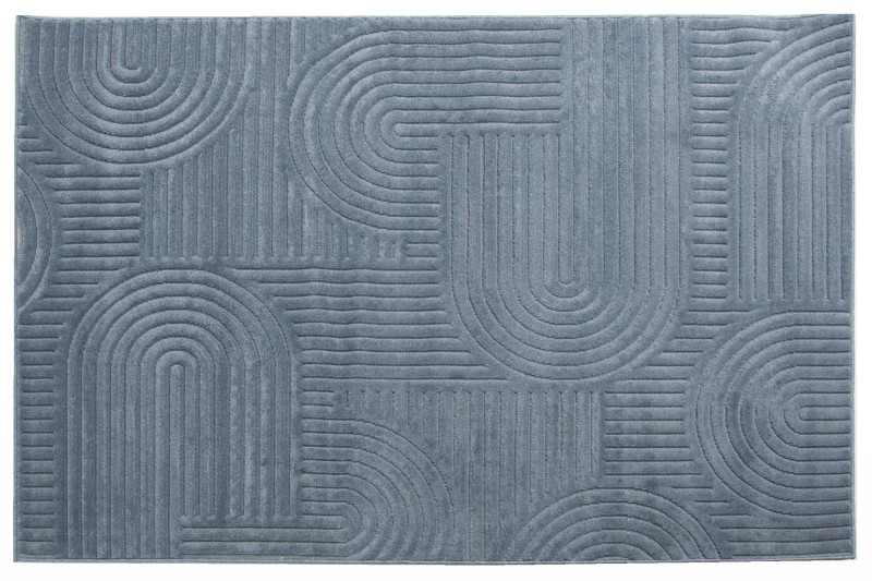 Rzut z boku dywanu art deco 3d Dywilan Juno 7 G267AZ denim