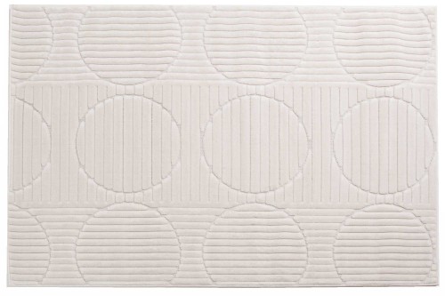 Rzut z boku dywanu art deco 3d Dywilan Juno 8 G267AW cream