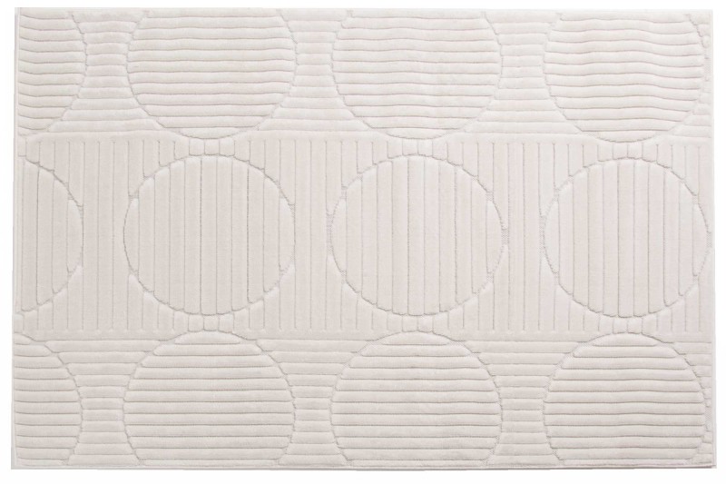 Rzut z boku dywanu art deco 3d Dywilan Juno 8 G267AW cream