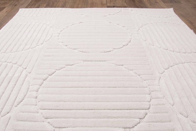 Rzut z góry dywanu art deco 3d Dywilan Juno 8 G267AW cream