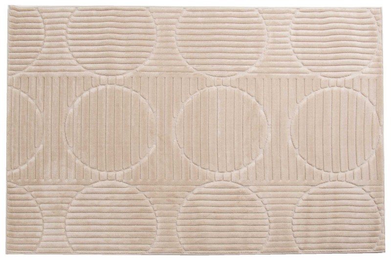 Rzut z boku dywanu art deco 3d Dywilan Juno 8 G267AP beige