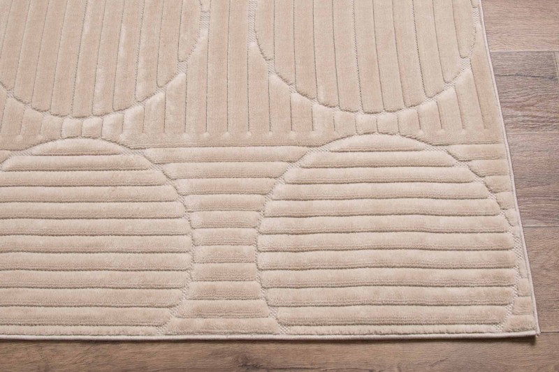 Zbliżenie dywanu art deco 3d Dywilan Juno 8 G267AP beige
