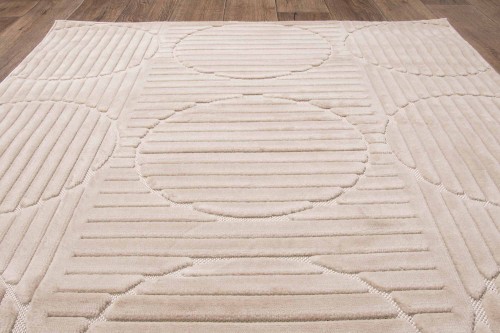 Rzut z góry dywanu art deco 3d Dywilan Juno 8 G267AP beige