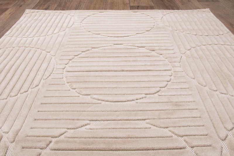 Rzut z góry dywanu art deco 3d Dywilan Juno 8 G267AP beige