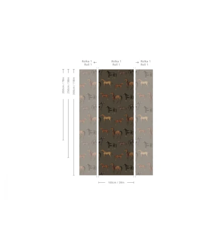 Wymiary tapety Horses olive.webp