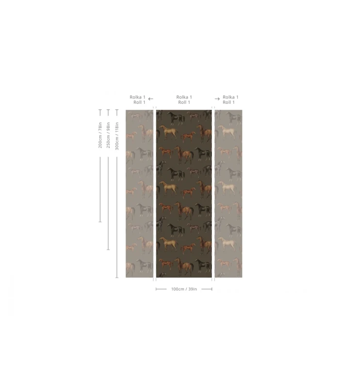 Wymiary tapety Horses olive.webp