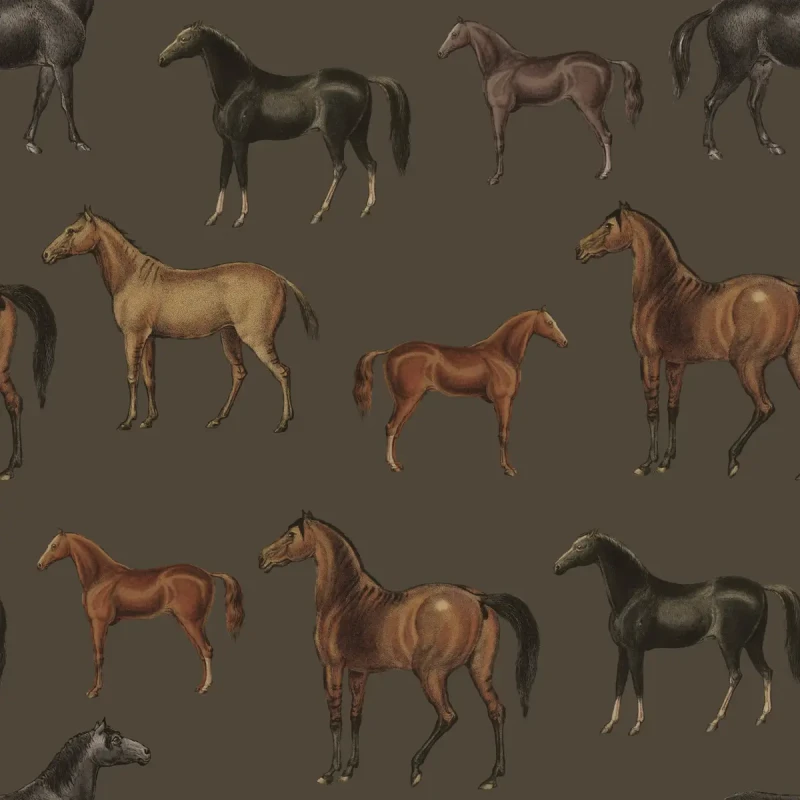 Tapeta z koniami Horses olive.webp