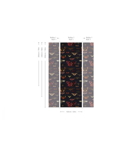 Wymiary tapety Butterflies Navy Blue.webp