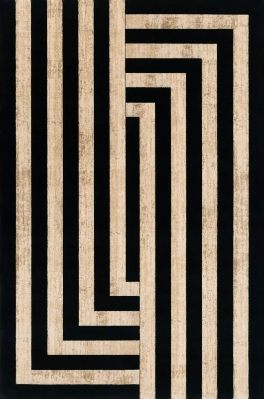 Dywan wełniany Agnella Agnus Art Deco II czarny  (binding)   