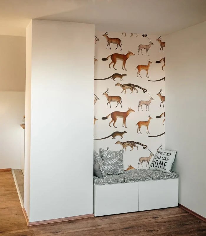 Siedzisko we wnęce z tapetą Forest Animals.webp