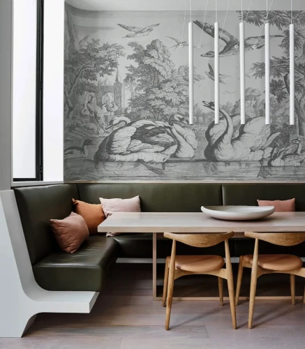 Tapeta do jadalni White Swans.webp