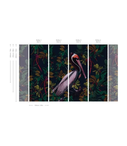 Wymiary tapety muralu Night Pelicans.webp