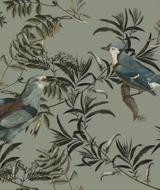 Tapeta z ptakami Birds in Garden.webp