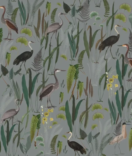 Tapeta Calm Heron Mint.webp