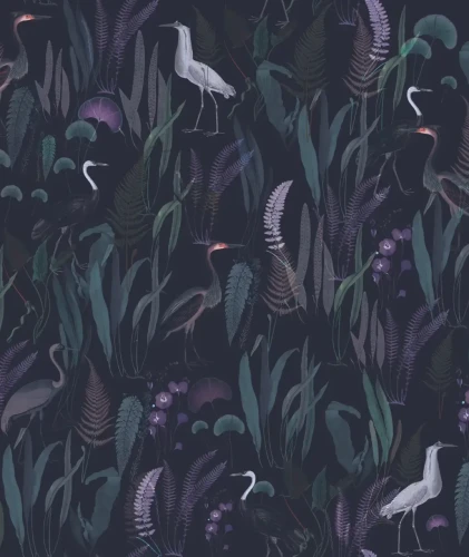 Tapeta Calm Heron Purple.webp