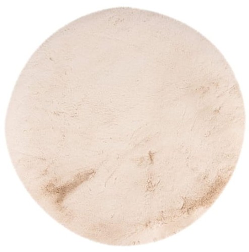 Dywan okrągły pluszowy Lalee Hides Heaven HEA 800 beżowy