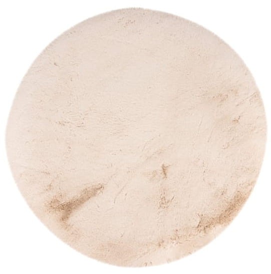 Dywan okrągły pluszowy Lalee Hides Heaven HEA 800 beżowy