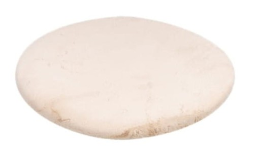 Rzut ukośny beżowego dywanu okrągłego pluszowego Lalee Hides Heaven HEA 800