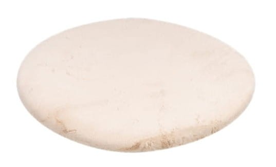 Rzut ukośny beżowego dywanu okrągłego pluszowego Lalee Hides Heaven HEA 800